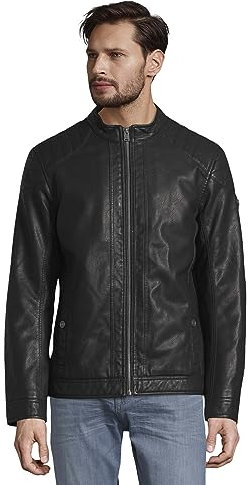 TOM TAILOR Herren Bikerjacke aus Kunstleder