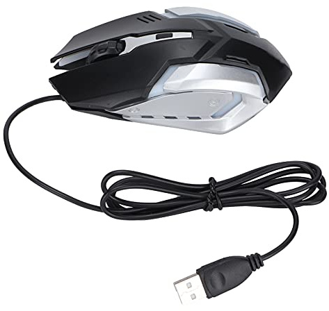 Ratón con Cable, Ratón USB 4 Botones de Juego, Unidad Duradera Gratis para el Hogar Y la Oficina(Negro)