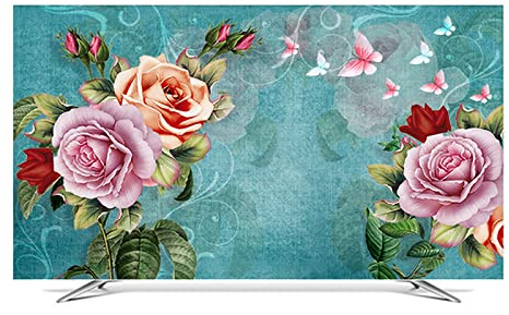 Uvency 70In Hanging Desktop Curved Screen Universal Tv Cover Dust Cover Cloth Indoor Cover Type Tv Screen Protector Bedroom Living Room Decoration Television/Yh209/70In