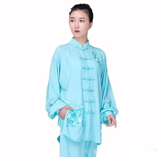 FloAPa Damen Tai Chi Trainingsanzug Kampfkunst Anzug Kung Fu Und Tai Chi Uniform Training Uniform Frühling Herbst Freizeit Kleidung Stehkragen Anzug,004,XL