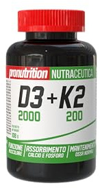 Integratore di Vitamina D3 + K2 da Menachinone 7 per il Benessere di Ossa, Sistema Immunitario ed Energetico 60 Capsule