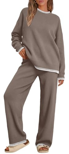 LILLUSORY Lounge Sets Womens 2 Two Piece Matching Sweater Loungewear Set 2026 Fall Winter Two Piece Fall Knit Comfy Clothes Outfits