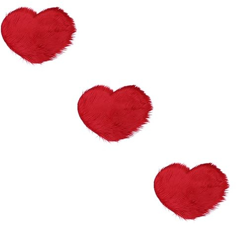 RORPOIR 3 Pezzi Tappetino Da Pavimento in Peluche A Forma Di Cuore Per Camera Da Letto Tappeto Non Morbido Tappetino Da Pavimento A Forma Di Cuore Decorazione Per La Casa