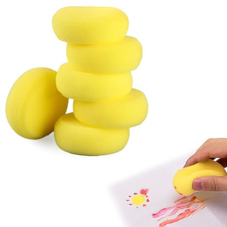 6 PCS spugne rotonde da 7,6 cm per pittura,spugne per pittura artistica,acquerelli,per arte e artigianato,ceramica,argilla per la pulizia della parete della ceramica,spugna in ceramica per camino