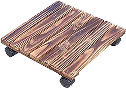 Carrello per piante in legno con rotelle rotondo per piante da interno ed esterno, vassoio per rotolamento Sottobicchiere per vasi da fiori Accessori per contenitori per piante
