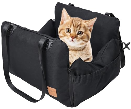 Asiento de coche para perros, asiento de coche para perro | Viajar en el asiento trasero Nest cama para mascotas - Cama gato con cremallera lateral, portil cachorros vector