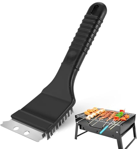 AYVRUOP Spazzola per la pulizia della griglia del barbecue, Spatola per la pulizia della griglia del barbecue, Spazzola con due funzioni per la festa del barbecue