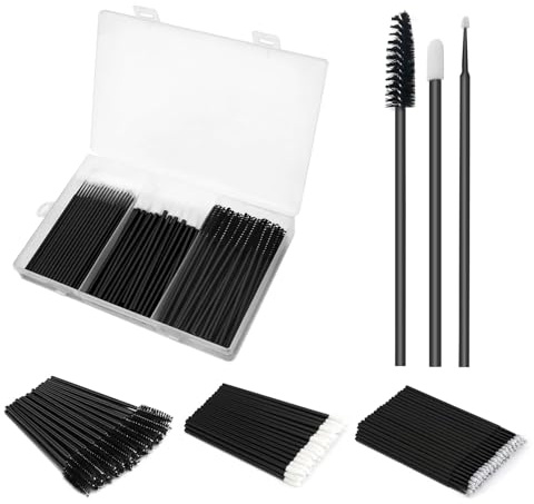 150 Pcs Multipurpose Disposable Makeup Applicators, Lipstick Applicator, 50 Eyelash Brush 50 Lips Brush 50 Micro Brushes with Organizer Box, Makeup Tool Kit for Eyelash Extensions Lip