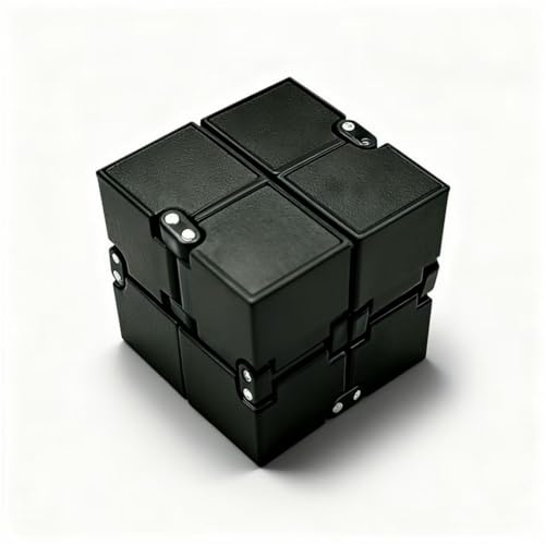 New Version Fidget Finger Toy Stress and Anxiety Relief,Infinity Cube Fidgeting Toy Cube Suitable for Adults & Kids, Killing Time Fidgeting Toys Infinite Cubes Suitable for Office Staff (Black)