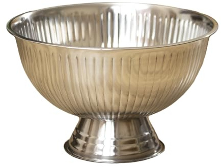 Ribbed Stainless Steel Champagne Bowl 40x25x40cm Large Alcohol Wine Beer Bottle Ice Bucket