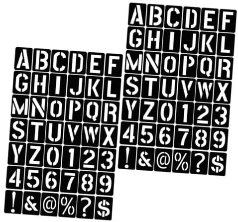 Homoyoyo 2ensembles Pochoirs de Lettres Chiffres Gabarits Réutilisables pour Peinture Scrapbooking et Loisirs Créatifs