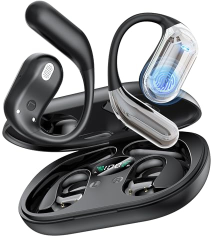 Boytond Ultra Open Ear Earbuds - Bone Conduction Headphones Wireless Bluetooth, Waterproof Deep Bass Earphones for Fitness and Running, Secure Fit for Small Ears, Sweat-Resistant Earbuds Voice