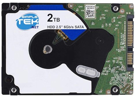 SIMPLETEK - Intern hårddisk 2 TB SATA III 2,5 HDD-hårddisk för bärbara datorer, allt-i-ett-datorer och externa lådor