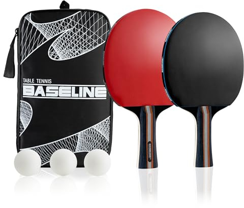 Baseline Table Tennis Bats, High Performance Table Tennis Set with 3 Balls & Compact Storage Case