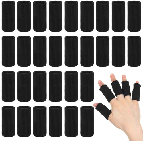 30 Pcs Finger Sleeves, Finger Compression Sleeve for Arthritis, Thumb Compression Sleeve for Basketball, Sports, Pain Relief & Support