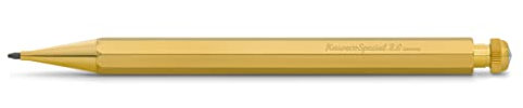Kaweco SPECIAL Druckbleistift Messing 2.0 mm I Mechanischer Bleistift aus hochwertigem Messing zum Zeichnen I Luxuriöser Druck-Bleistift nachfüllbar ohn e Radiergummi I Druckminenbleistift 14 cm