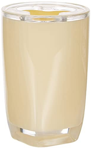 axentia Zahnbürstenhalter Graz pastellgelb, Zahnputzbecher aus Kunststoff mit abnehmbarem Deckel, hochwertig verarbeiteter Zahnbürstenständer mit schlichtem Design in schöner Pastellfarbe