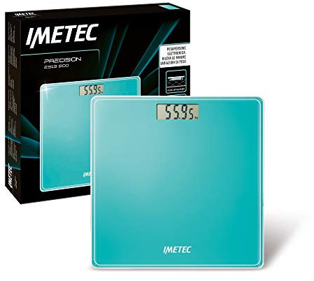 Imetec Precision ES13 200 Bilancia pesapersone elettronica, rivela anche le minime variazioni di peso, fino a 180 Kg, LCD Display, vetro temperato, batterie incluse