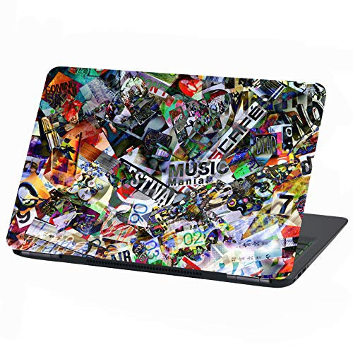 Laptop Folie Cover Abstrakt Klebefolie Notebook Aufkleber Schutzhülle selbstklebend Vinyl Skin Sticker (LP21 Stickerbomb, 17 Zoll)