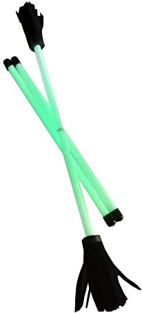 Zeekio Z-Stix Professional Juggling Flower Sticks-Devil Sticks and 2 Hand Sticks, Beginner Friendly - Neon Series (Kid Stix (15 HS 18 Stick), Glow)
