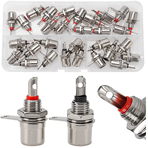 KUOQIY 30 Pièces Connecteurs Jack Femelle RCA, RCA Connecteur à Souder, Connecteur de Terminal Audio Prise Femelle, Montage sur Panneau pour Audio Terminal Jack(15 Schwarz + 15 Rot)