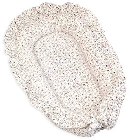 PIMKO Babybo med volang, babybo, gosigt bo, babykokong för spädbarn och nyfödda, 100 % bomull, bo lämpligt för hem, 55 x 90 cm (Provance)