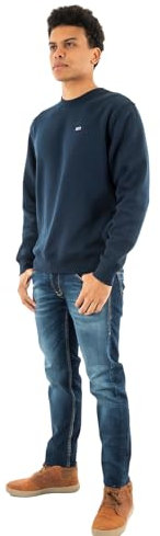 Tommy Jeans Herren TJM Reg Flag Crew Dm0dm20741 Pullover-Sweatshirt, Blue (Dark Night Navy), XL EU