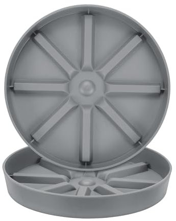 M METERXITY 2-Pack Plant Saucer, 6 Inch Flower Pot Saucers, Thicker Anti-Rot Root Plastic Plant Saucer for Indoor/Outdoor Potted Plant/Plant Water Catcher Tray [Grey]