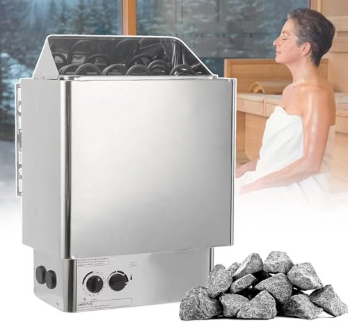 BastuväRmare 3,0Kw/4,5Kw/6,0Kw, Elektrisk BastuväRmare, Med Temperaturjusteringsknapp, Extern/Intern Kontroll Bastuugn,6000W380V
