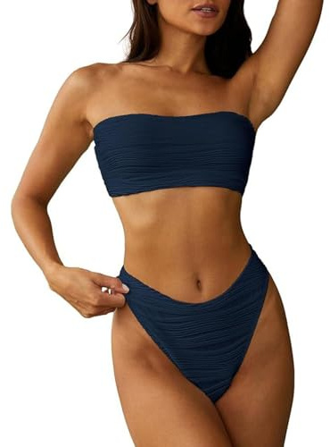 Bikinis Mujer 2025 Push Up Triangular Acolchados Tops Natacion Traje De Baño Dos Piezas Ropa Bikini Bandeau para Mujer Playa