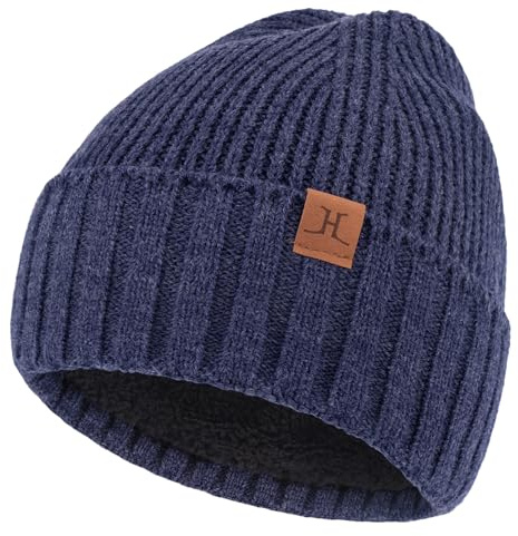Bequemer Laden Bonnet Homme Doublé Polaire Hiver Chaud Tricot Anti Froid