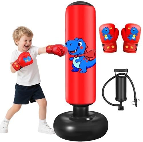 gonfiabile palo di boxe, Sacco da Boxe per Bambini Oziral Kids da 120cm con guantoni da boxe è il regalo perfetto per bambin dai 3 agli 8 anni che vogliono allenarsi nel Taekwondo