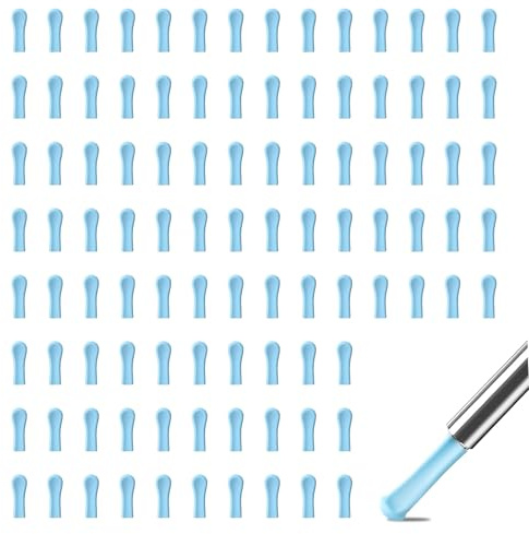 Yitexin 100 Pcs silicone orecchio cera rimozione consigli, cucchiaio per orecchie, igiene set cucchiaio pulitore strumento accessori per orecchio umido/secco adolescenti adulti (Blu)
