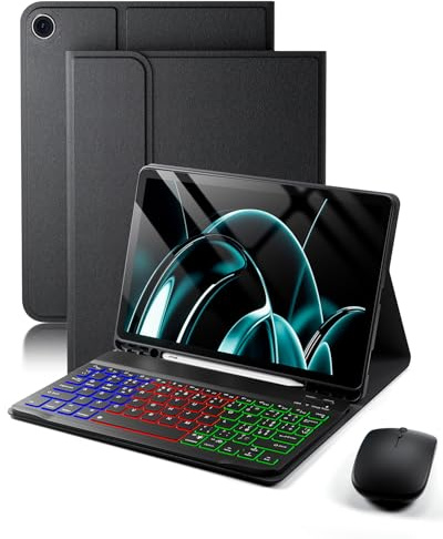 Per Samsung Galaxy Tab A11+ PLUS (2025)/Galaxy Tab A9+ PLUS (2023) 11 Pollici Cover Custodia Protettivar Con Wireless Bluetooth Italiano (QWERTY) Tastiera Retroilluminati e Mouse Backlit Keyboard Case