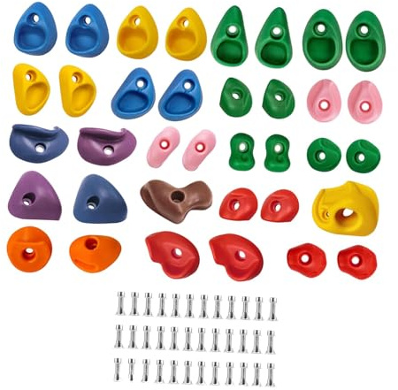 rockible Lot de 36 Prises d'escalade Multi-Tailles pour Mur d'escalade, pour Jardin intérieur