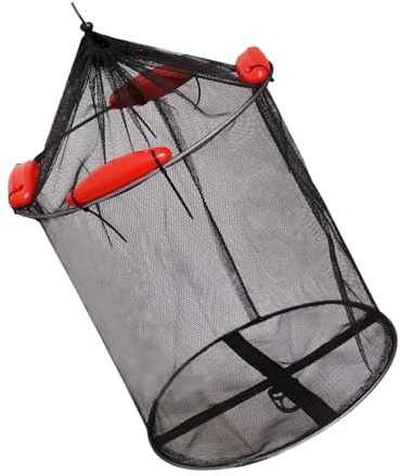 ZYHARUKO Rete da pesca pieghevole a bocca aperta, in nylon, resistente, con borsa per esche per catturare efficacemente in fiumi lago stagno durevole filo rivestito rete da pesca