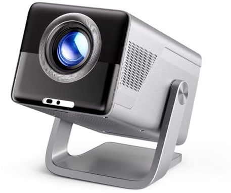 Questo proiettore offre una risoluzione 8K e 1080P HD, una luminosità di 1000 lumen ANSI, un altoparlante, funziona su Android 14 e supporta WiFi 6 e Bluetooth 5.4.
