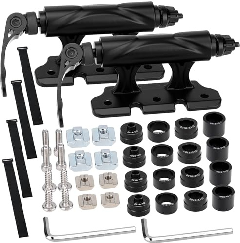 Cyleto 2 pièces Support de Fourche Vélo en Alliage d'Aluminium, Support de Fixation de Fourche Vélo avec Serrage Rapide et axe traversantfourche,Support Velo Voiture pour Rail Aérien/Vamion/Remorque