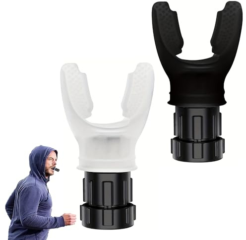 SEABABOO Entrenador Respiratorio Pulmones 2 Piezas Aparato de Entrenamiento Respiratorio con Resistencia Ajustable para Mejorar la Capacidad Pulmonar Blanco Negro