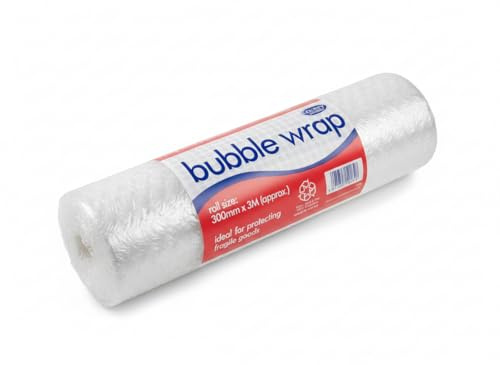 2 PACK Packing Bubble Wrap Roll 300mm X 3m | Clear Small Bubbles to protect stuff For Moving and Shipping| Bubble wrap for Storage, Parcels, Boxes| BUBBLE WRAP to protect fragile item