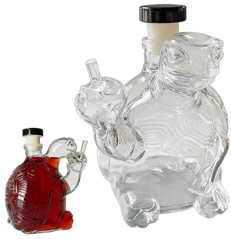 Turtle Liquor Karaff - Alkoholflaska i glas, Animal Bar Decanter, Clear Whiskey Karaff | Spritflaska för bourbon, vodka, tequila, vin, män, pappa