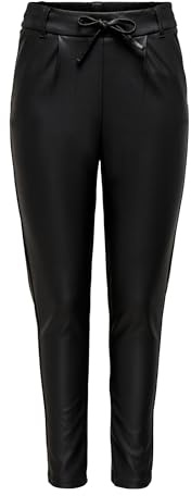Only Femme Onlpoptrash Easy Coated Pnt Noos Pantalon, Noir, L EU