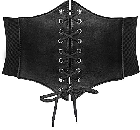 JasGood Damen Schnürkorsett Elastischen Breiten Band, Gebundener Waspie Taille Gürtel Hüftgurt für Damen für Halloween Partys und Andere Events Bestens Geeignet