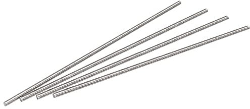 sourcing map 4Pcs M5 x 250mm Fully Threaded Rod 304 Stainless Steel Right Hand Threads