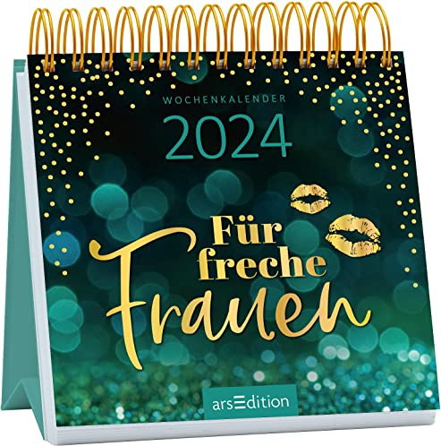 Mini Agenda hebdomadaire pour les femmes coquines 2024: Petit calendrier de table avec des citations de femmes fortes