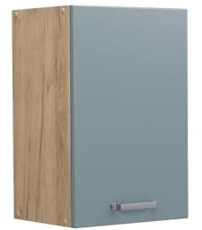 Vicco Hängeschrank R-Line, hängender Küchenschrank, Blau-Grau/Goldkraft Eiche, 40 cm
