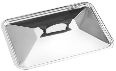 Hemobllo Cubierta de Acero Inoxidable para Plancha y Barbacoa Tapa Resistente al Calor con Asa para Cocina y Restaurante Herramienta Práctica para Cubrir Alimentos