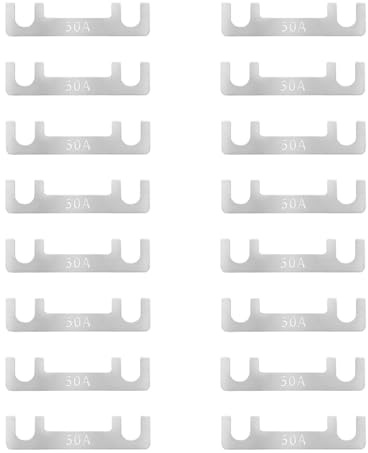 16 Piezas Fusibles Planos para Coche, Fusibles Lamina, Tira Fusible Plana, Fusible Plano, para Automóviles Camiones Vehículos de Construcción Caravanas Autobuses (50A)