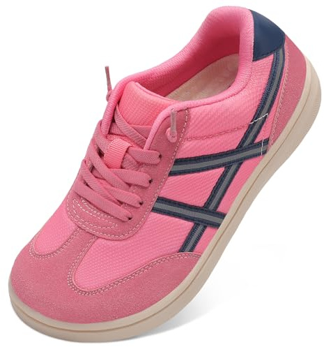 JOINFREE Women's Barefoot Trainers Wide Toe Box Zero Drop Shoes Dark Pink