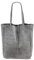 SH Leder ® Damen Echt Wildleder Shopper mit Innentasche in vielen Farben Schultertasche Henkeltasche 37x29cm Katrin G261 (Hell Grau)